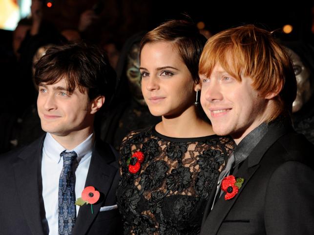 Aktorzy Daniel Radcliffe, Emma Watson i Rupert Grint