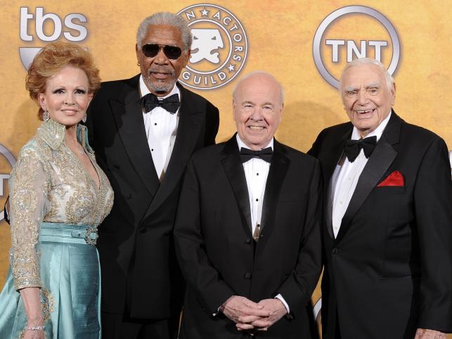 Amerykańscy aktorzy: Ernest Borgnine z żoną Tovą, Morgan Freeman i Tim Conway