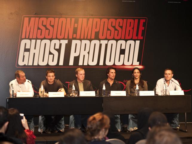 Ekipa "Mission: Impossible Ghost Protocol" na konferencji prasowej w Dubaju