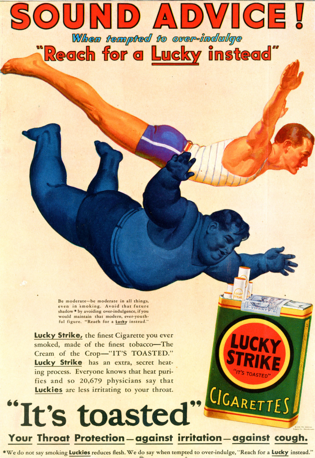 Papierosy "Lucky Strike", rok 1930