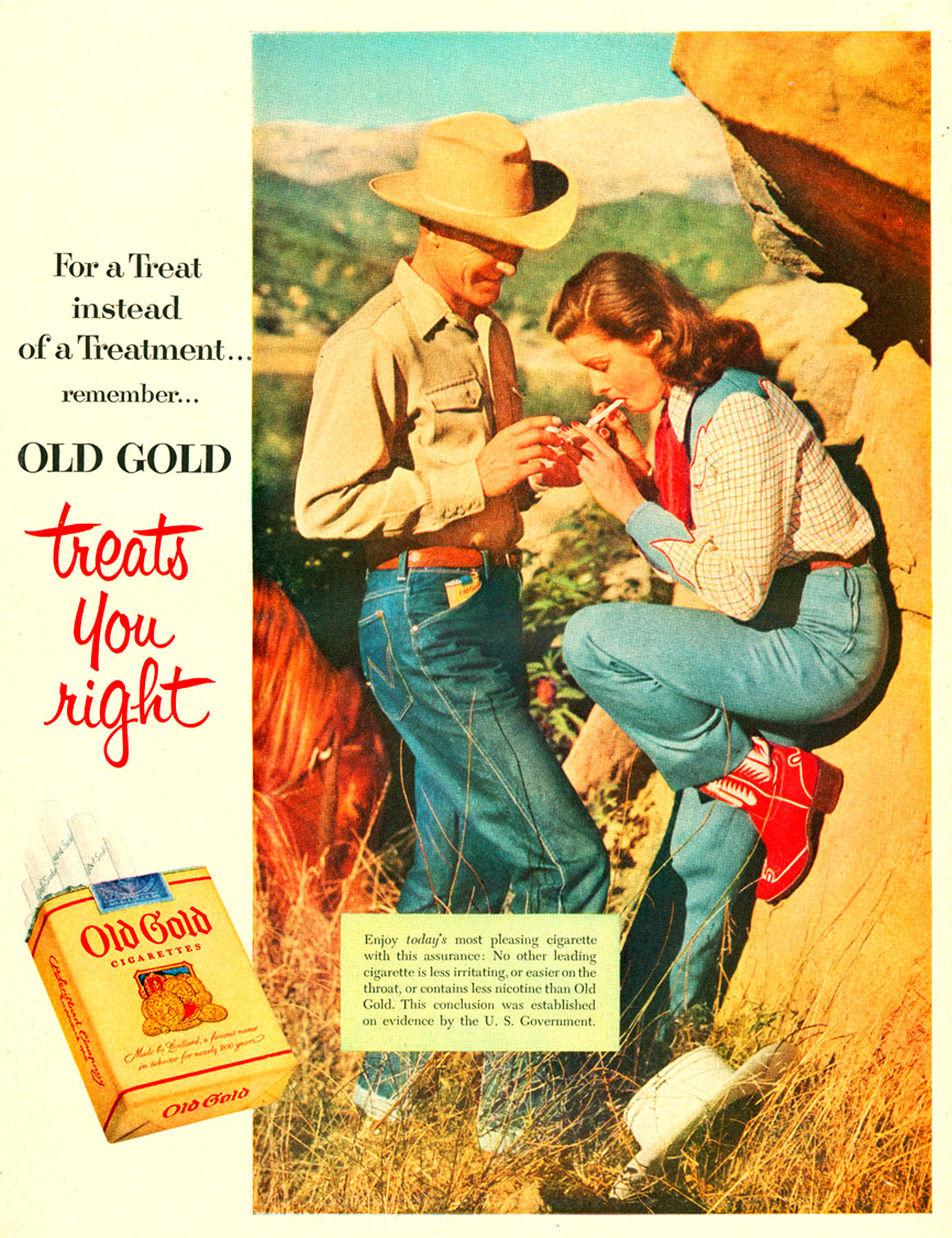 Papierosy "Old Gold", rok 1953