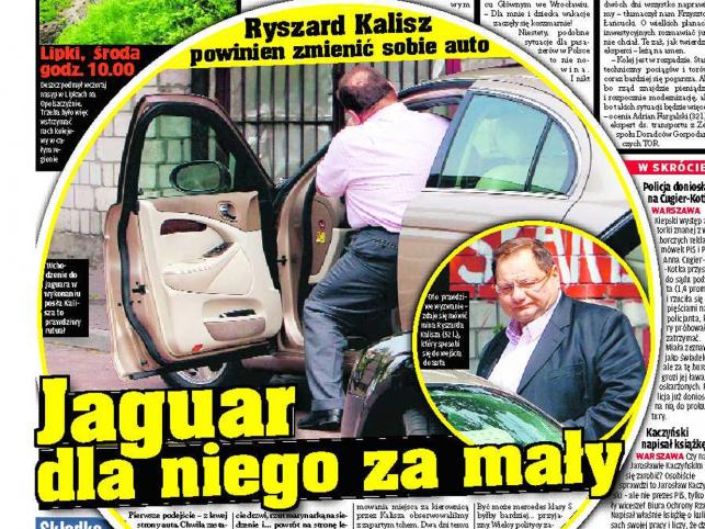 Jaguar za... ciasny dla posła Kalisza