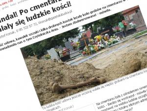 Ośmiolatek znalazł kości na cmentarzu