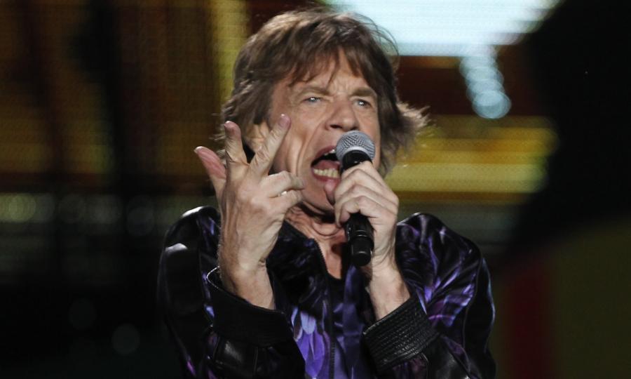 Mick Jagger podczas koncertu w Montevideo
