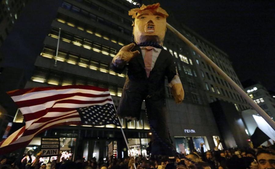 NOWY JORK. PROTESTY PRZECIWKO WYBOROWI DONALDA TRUMPA NA PREZYDENTA